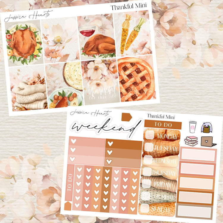 Thankful MINI Sticker Kit - Jessica Hearts