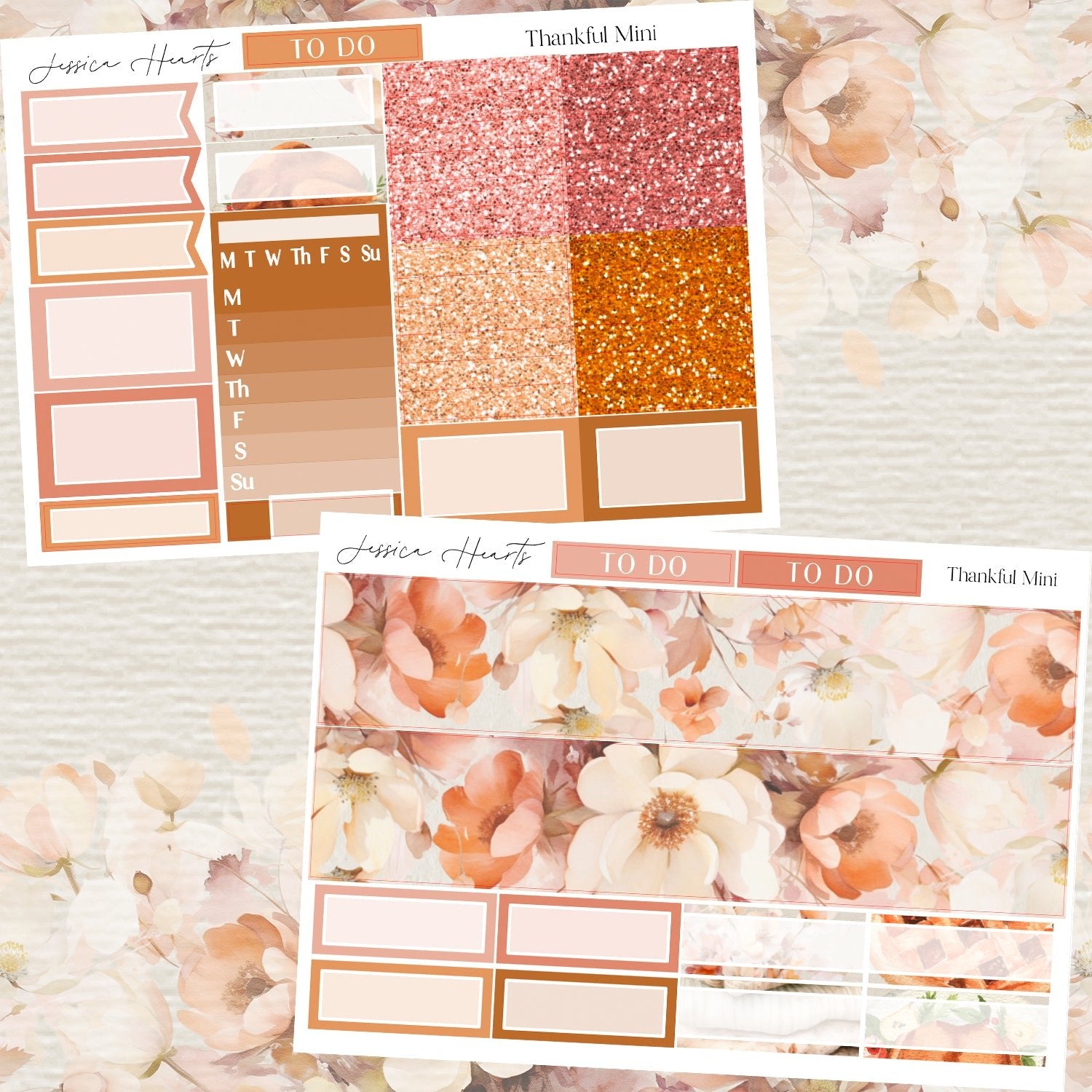 Thankful MINI Sticker Kit - Jessica Hearts