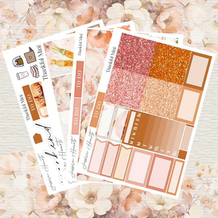 Thankful MINI Sticker Kit - Jessica Hearts