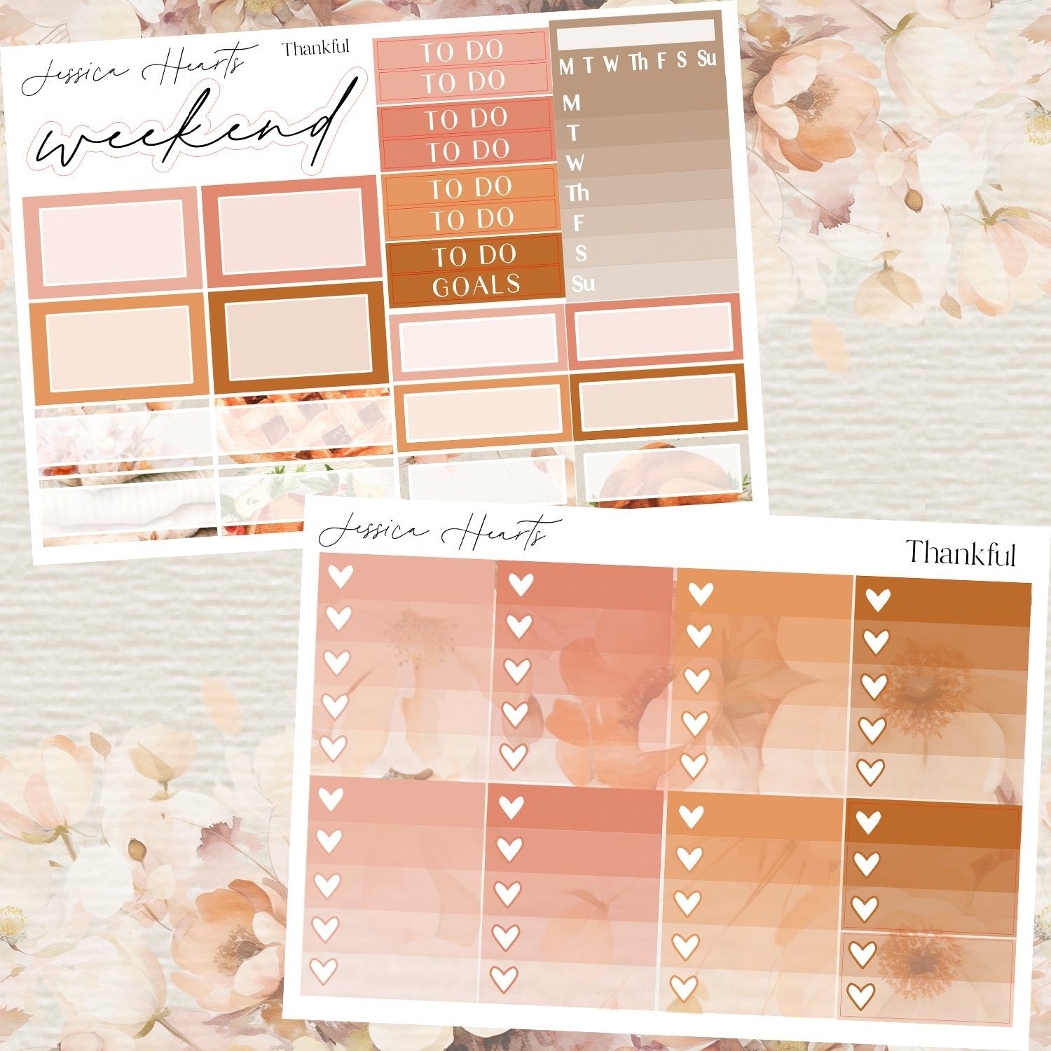 Thankful Weekly Sticker Kit - Jessica Hearts