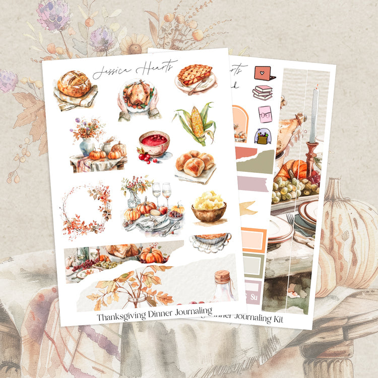 Thanksgiving Dinner Journaling Kit (new format) - Jessica Hearts