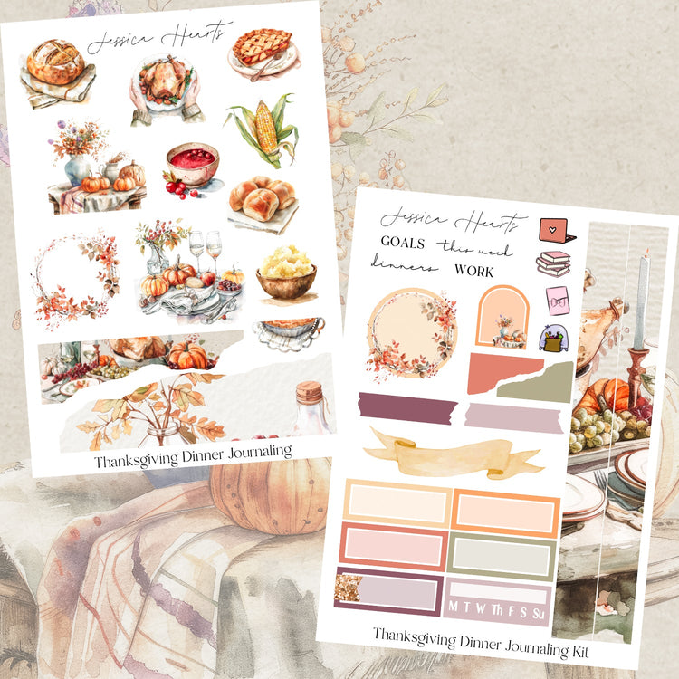 Thanksgiving Dinner Journaling Kit (new format) - Jessica Hearts