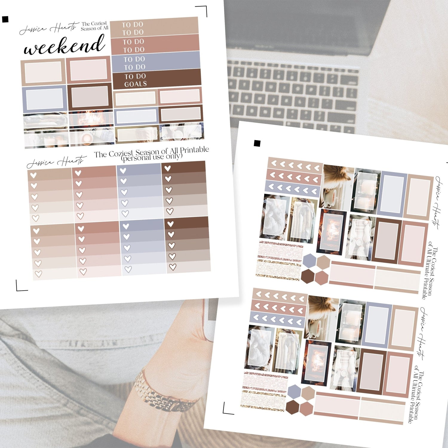 The Coziest Season of All Printable Planner Sticker Kit - Jessica Hearts