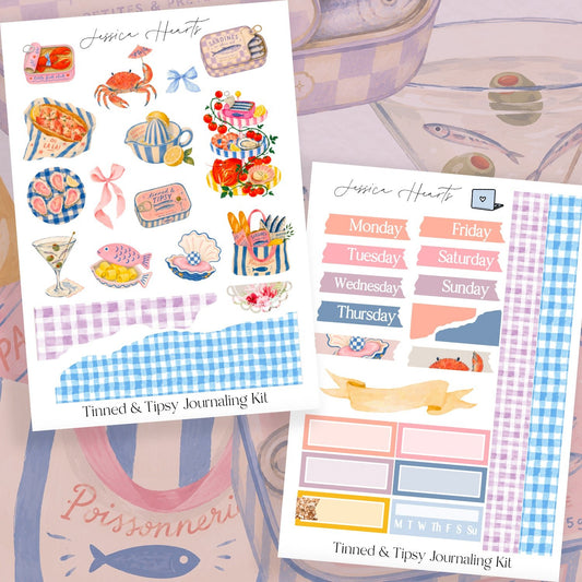 Tinned & Tipsy Journaling Kit - Jessica Hearts