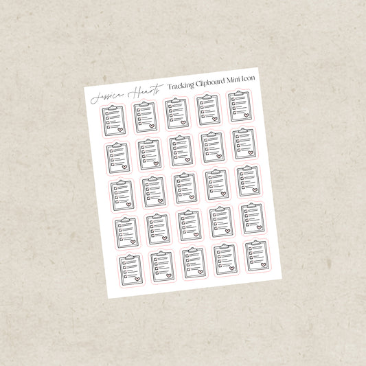 Tracking Clipboard Mini Icons Sticker Sheet