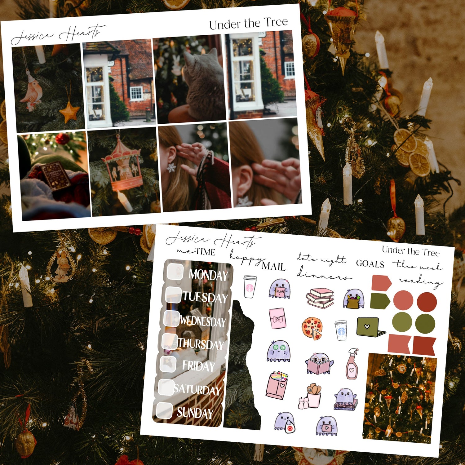 Under the Tree Weekly Sticker Kit - Jessica Hearts