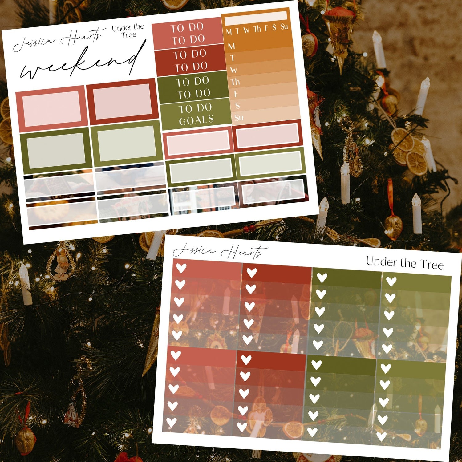 Under the Tree Weekly Sticker Kit - Jessica Hearts