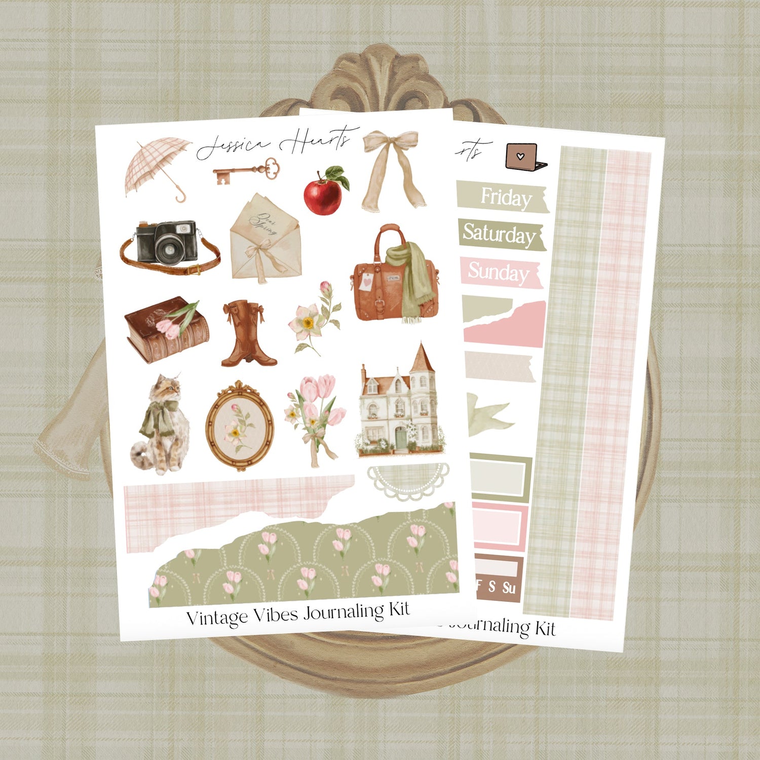 Vintage Vibes Journaling Kit - Jessica Hearts