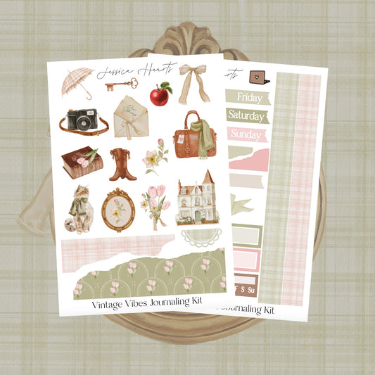 Vintage Vibes Journaling Kit - Jessica Hearts