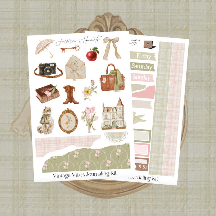 Vintage Vibes Journaling Kit - Jessica Hearts