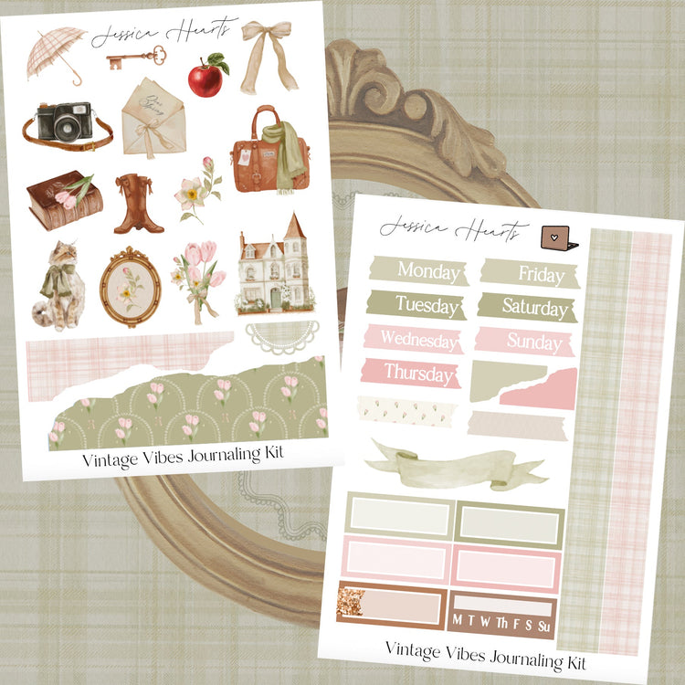 Vintage Vibes Journaling Kit - Jessica Hearts