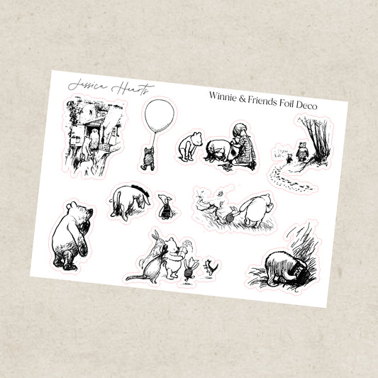 Winnie & Friends Foil Overlay Sticker Sheet (Transparent)