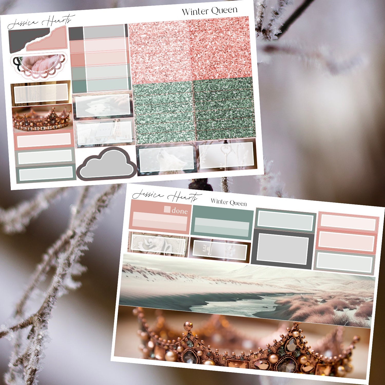 Winter Queen 2025 Weekly Sticker Kit - Jessica Hearts