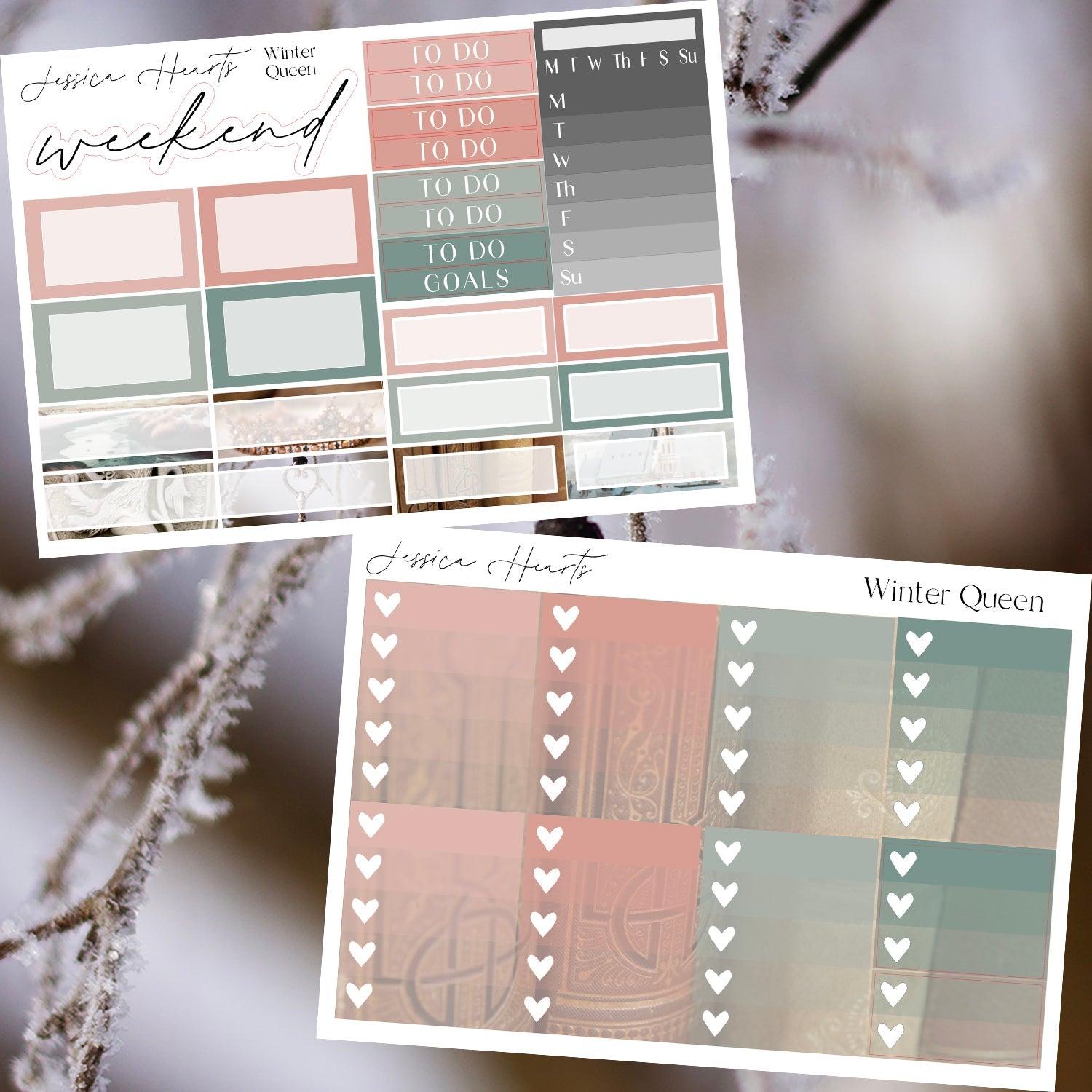 Winter Queen 2025 Weekly Sticker Kit - Jessica Hearts