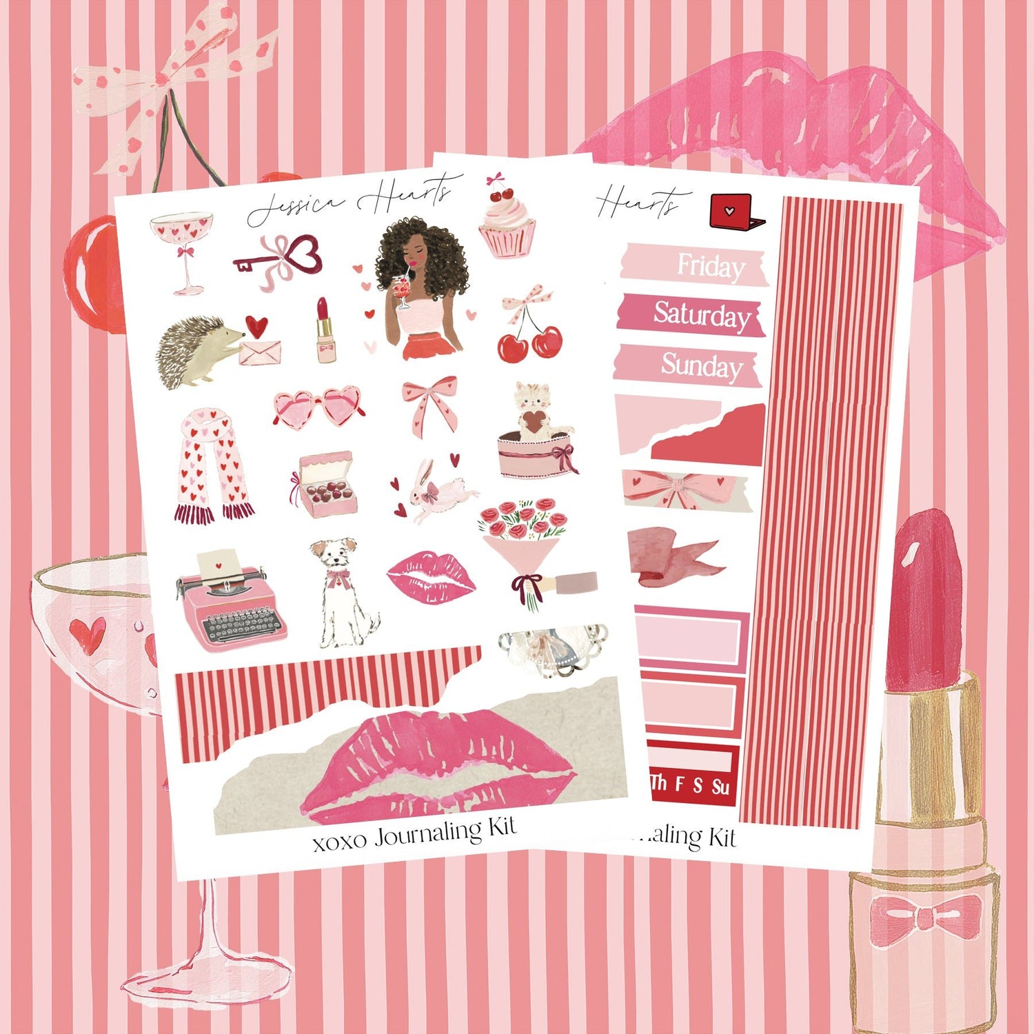 xoxo Journaling Kit - Jessica Hearts
