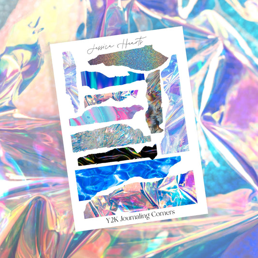 Y2K Journaling Corner Stickers - Jessica Hearts