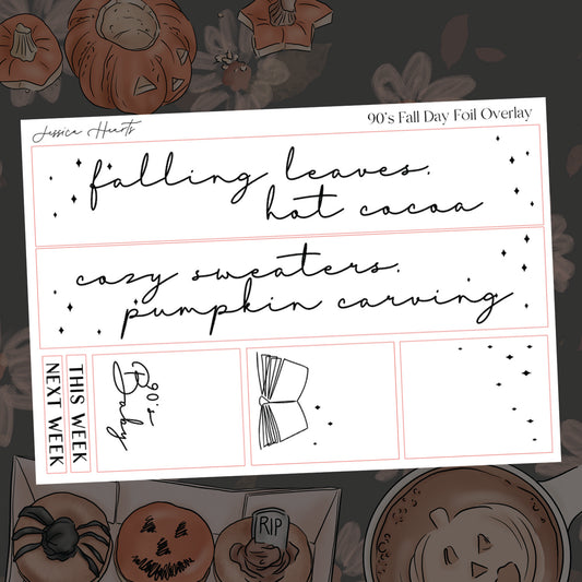 90's Fall Day Foil Overlay Sticker Sheet (Transparent)