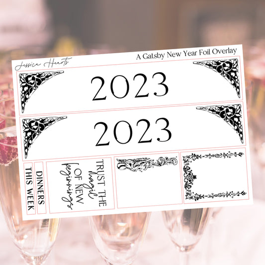 A Gatsby New Year Foil Overlay Sticker Sheet (Transparent)