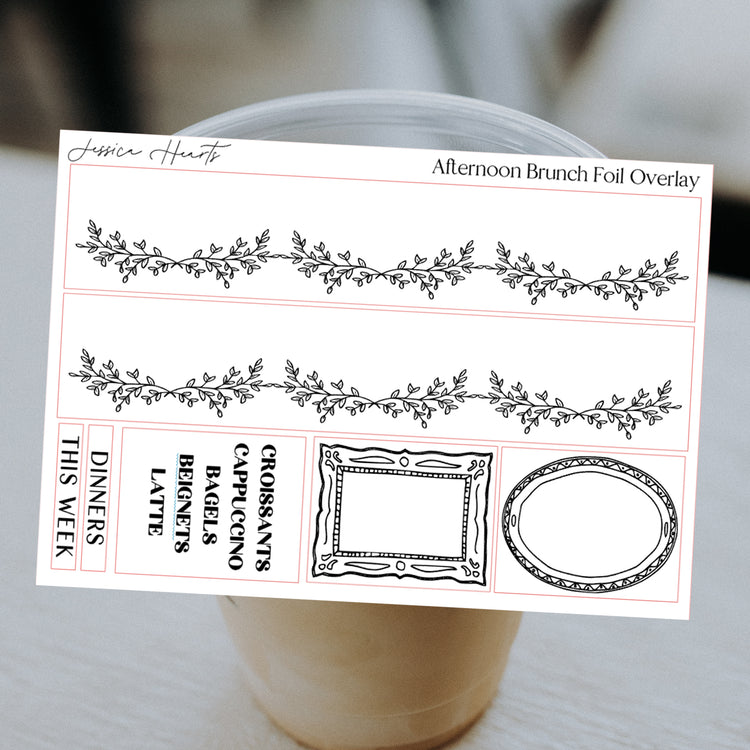 Afternoon Brunch Foil Overlay Sticker Sheet (Transparent)