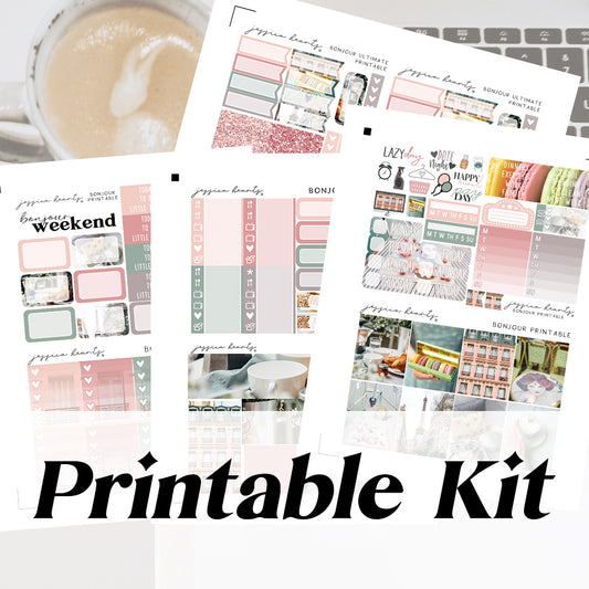 Bonjour Printable Sticker Kit (Download)