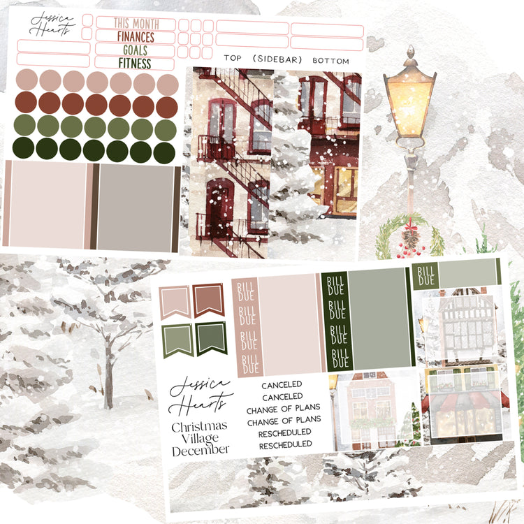 Christmas Village BLANK December 2022 Monthly Kit + Foil Overlay