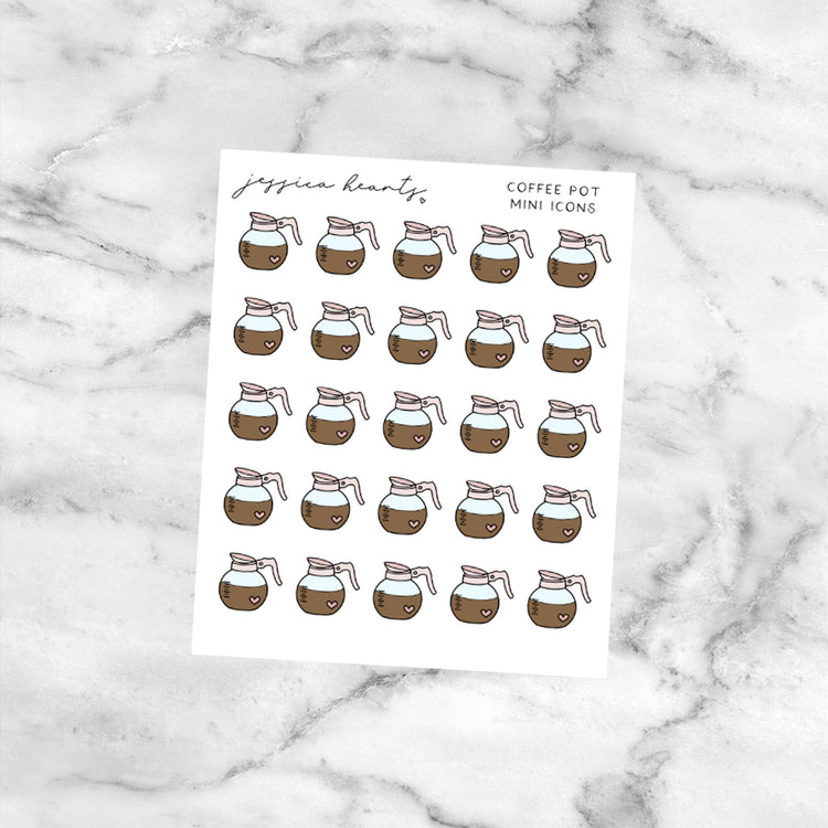 Coffee Pot Mini Icons (Transparent Matte Paper)