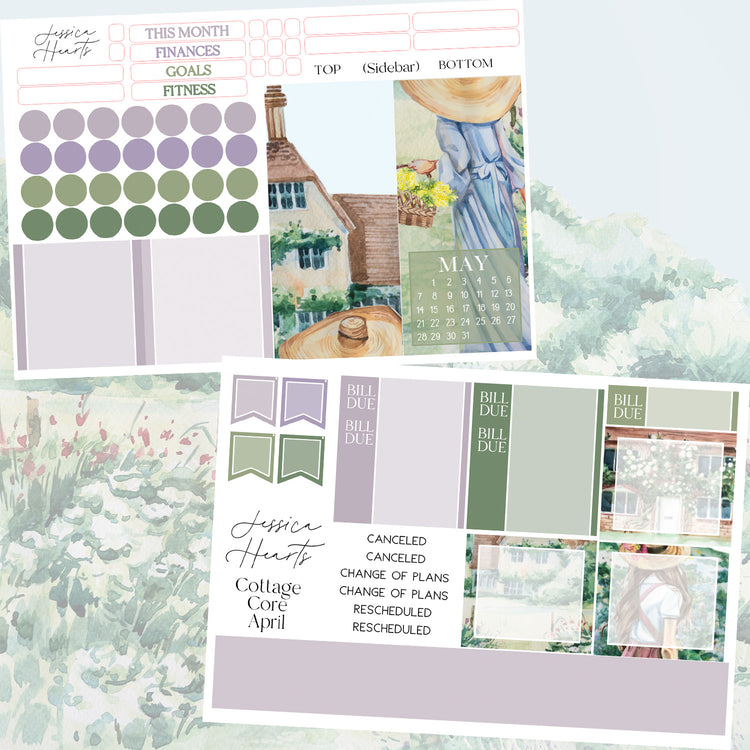 Cottage Core BLANK April 2023 Monthly Kit + Foil Overlay