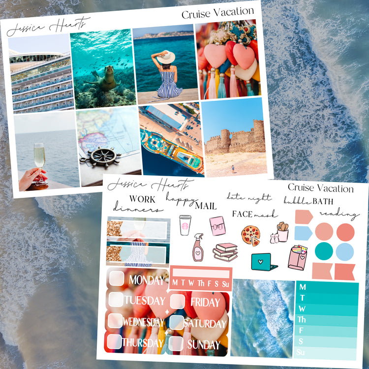 Cruise Vacation Weekly Sticker Kit