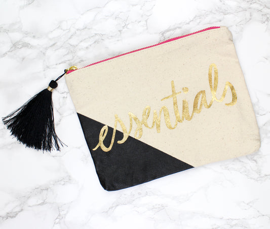 Foiled Essentials Pouch, stationery - Jessica Hearts