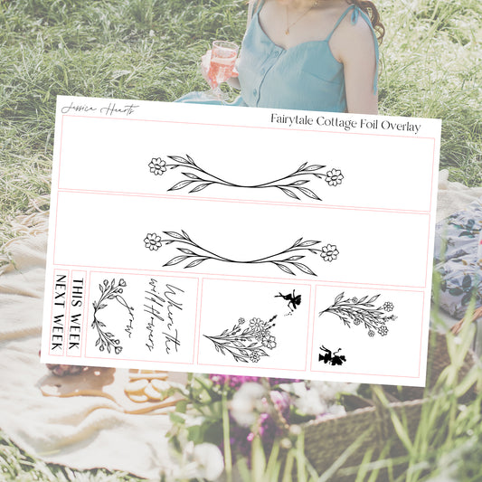 Fairytale Cottage Foil Overlay Sticker Sheet (Transparent)