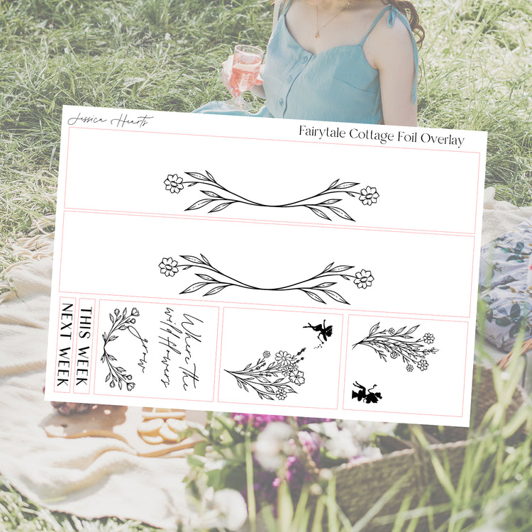 Fairytale Cottage Foil Overlay Sticker Sheet (Transparent)