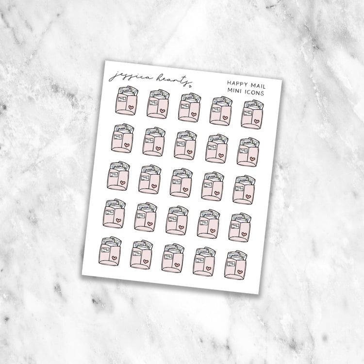Happy Mail Mini Icons (Transparent Matte Paper)