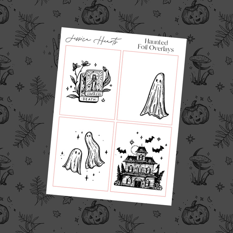 Haunted Text Foil Overlays