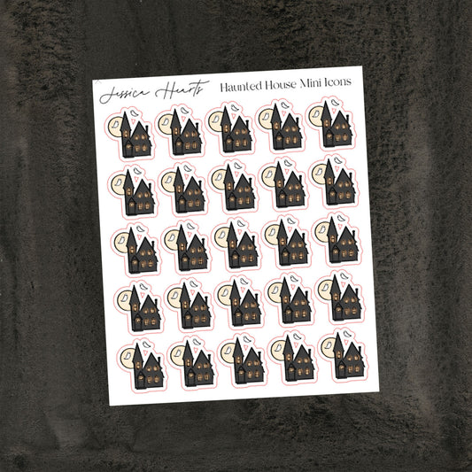 Haunted House Mini Icon Sticker Sheet