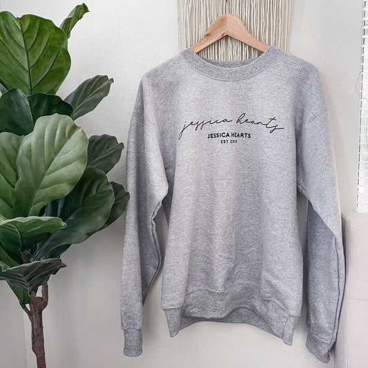 Jessica Hearts Chic Light Gray Pullover