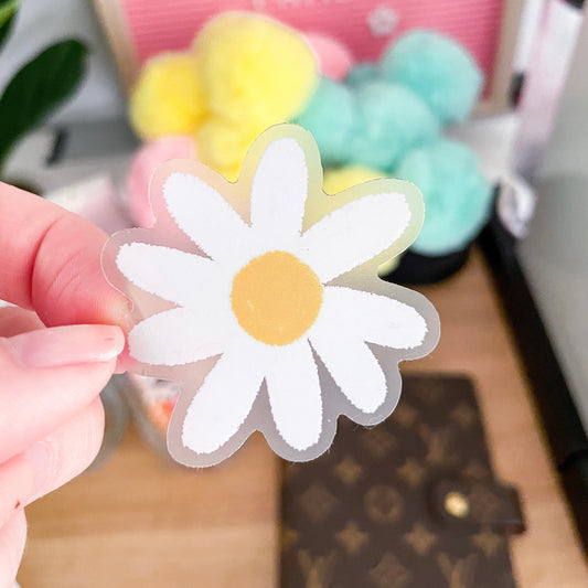 Picking Daisies Clear Vinyl Sticker