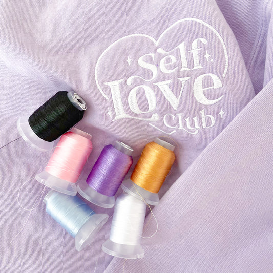 Lilac Self Love Club Embroidered Sweatshirt