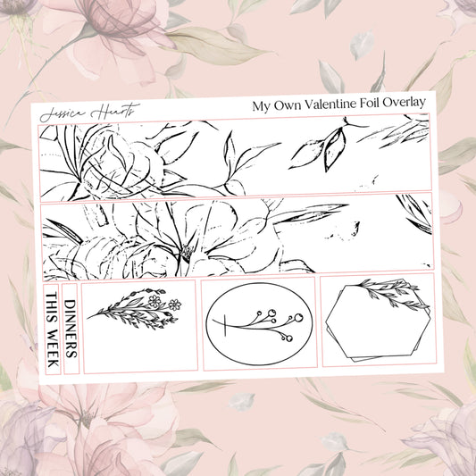 My Own Valentine Foil Overlay Sticker Sheet (Transparent)