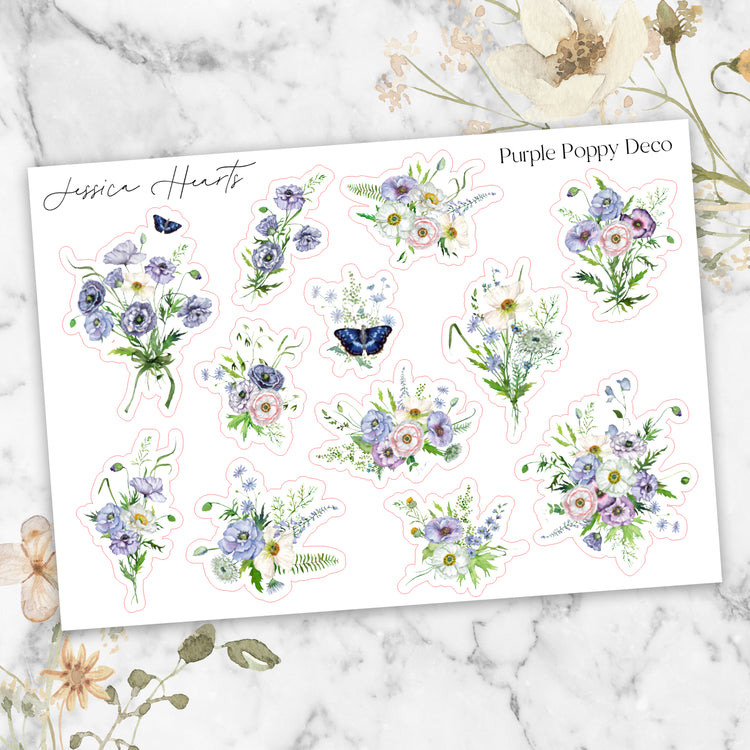 Purple Poppy Deco Sheet