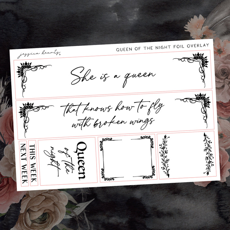 Queen of the Night Foil Overlay Sticker Sheet (Transparent)