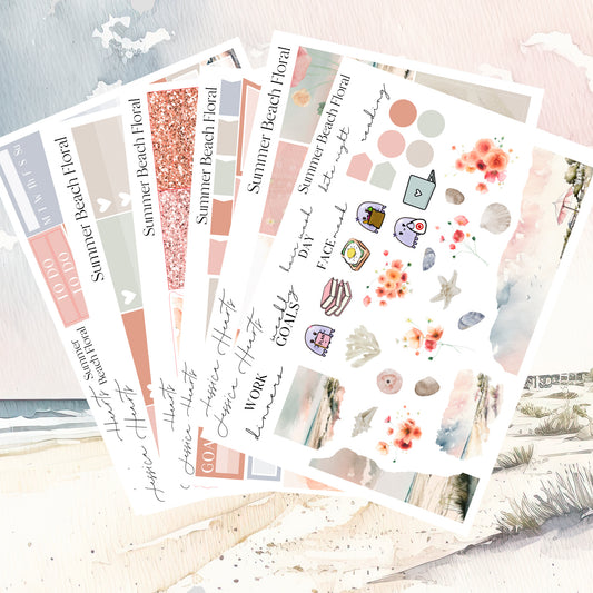 Summer Beach Floral Weekly Sticker Kit *Jessica's Faves Format*