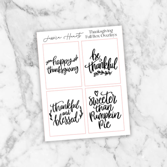 Thanksgiving Foil Overlays