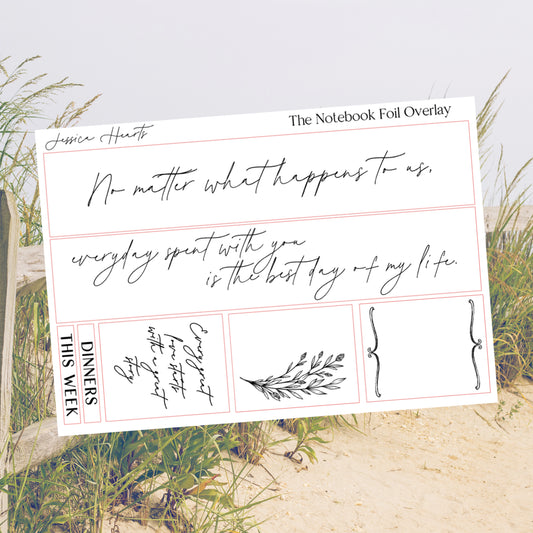The Notebook Foil Overlay Sticker Sheet (Transparent)
