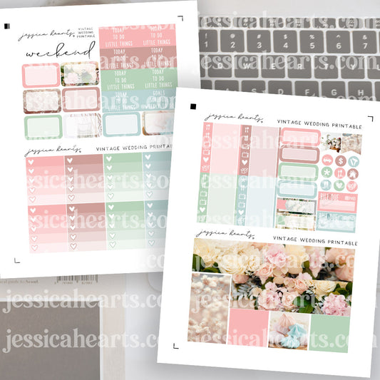 Vintage Wedding Printable Sticker Kit (Download)