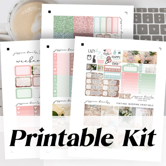 Vintage Wedding Printable Sticker Kit (Download)