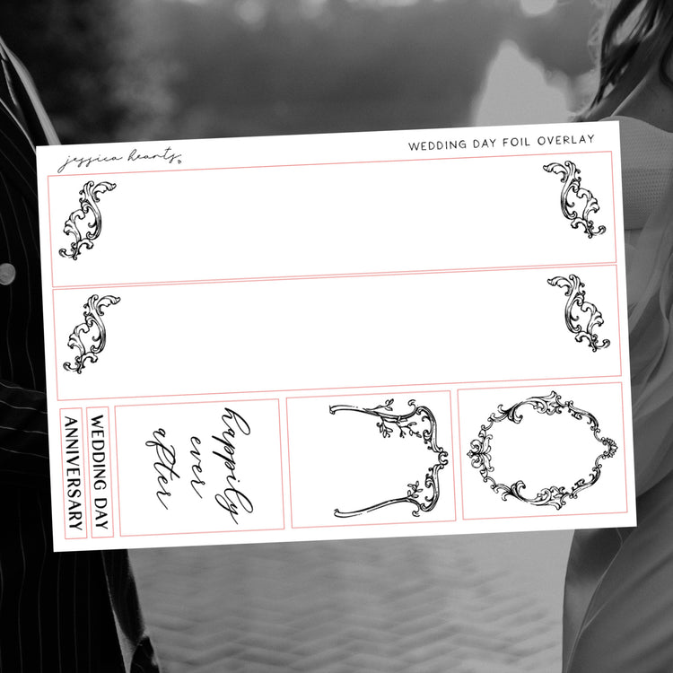 Wedding Day Foil Overlay Sticker Sheet (Transparent)