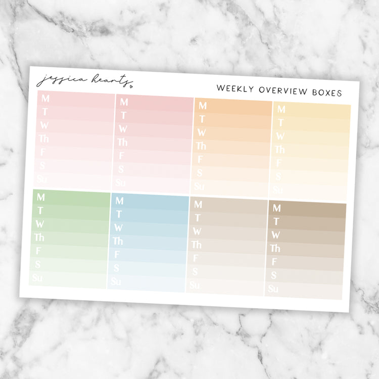 Pastel Weekly Overview Stickers