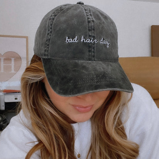 Bad Hair Day Embroidered Baseball Cap