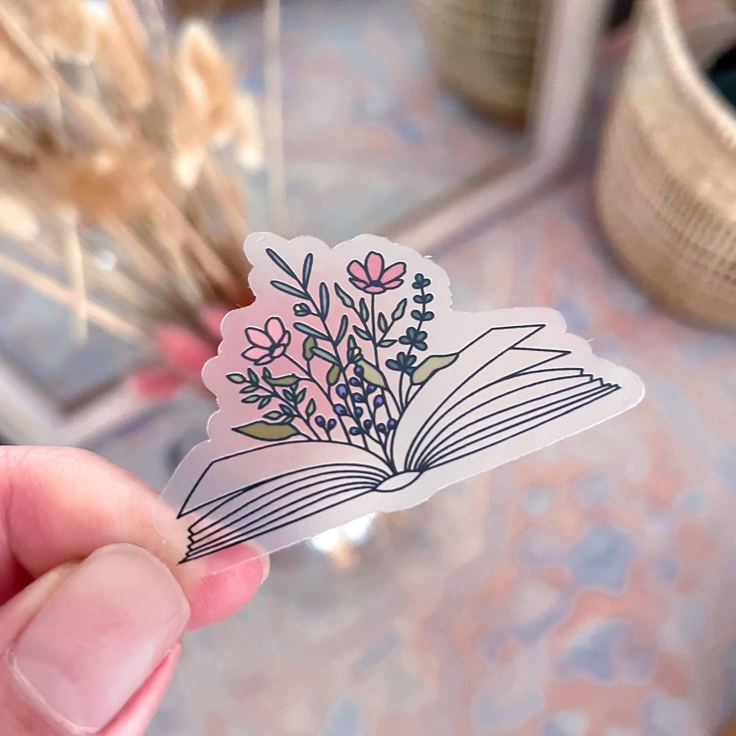 Book Garden Clear Vinyl Sticker - Jessica Hearts
