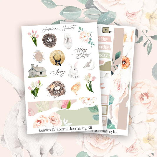 Bunnies & Blooms Journaling Kit - Jessica Hearts